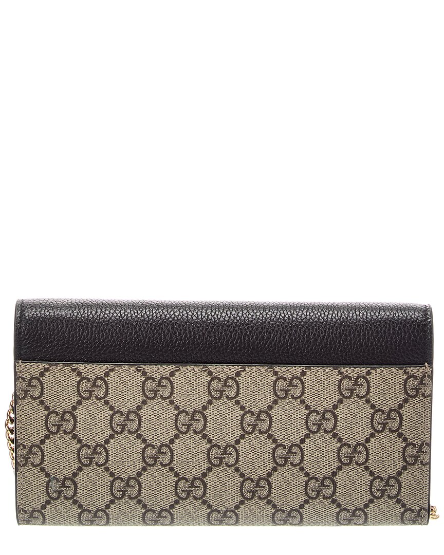 Gucci Gucci Gg Marmont Gg Supreme Canvas & Leather Wallet On Chain
