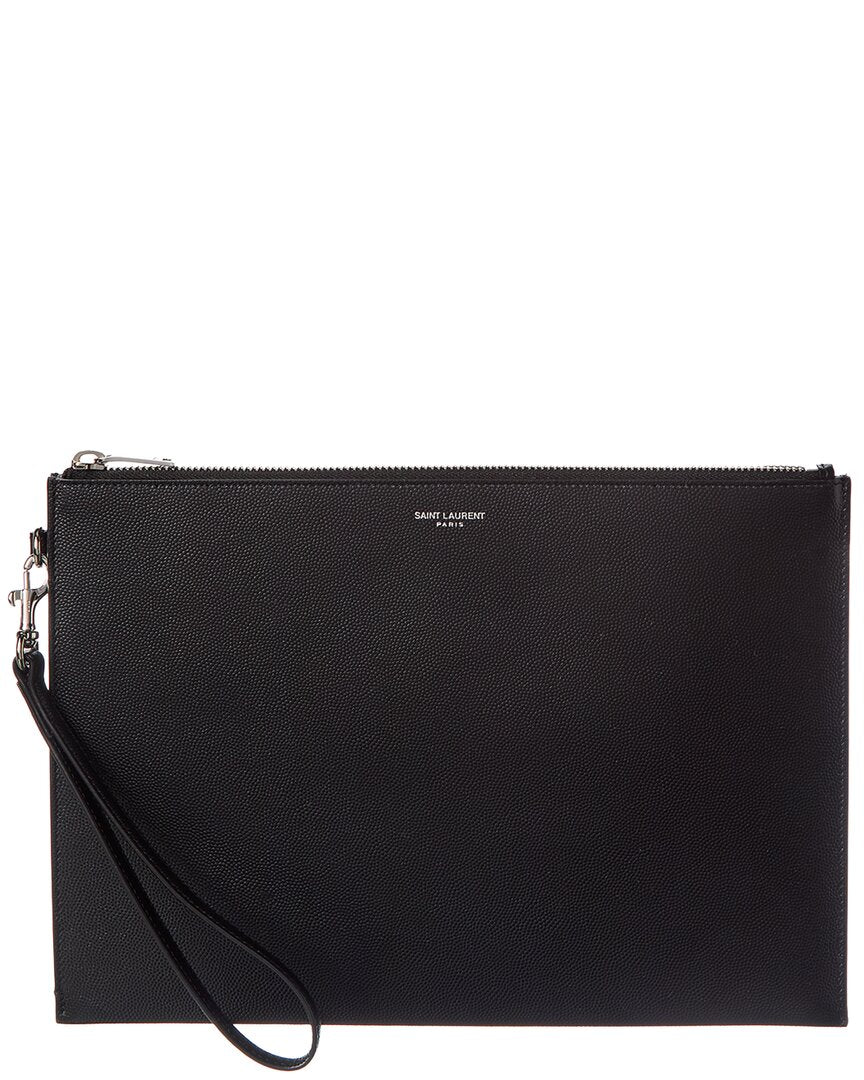 Saint Laurent Saint Laurent Paris Zipped Leather Tablet Holder