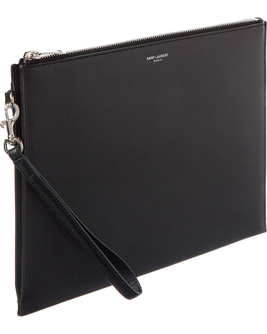 Saint Laurent Saint Laurent Paris Zipped Leather Tablet Holder