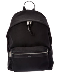 Saint Laurent Saint Laurent City Canvas & Leather Backpack