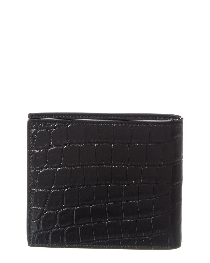 Saint Laurent Saint Laurent East/West Croc-Embossed Leather Wallet