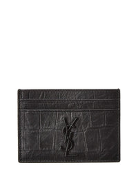 Saint Laurent Saint Laurent Croc-Embossed Leather Card Case