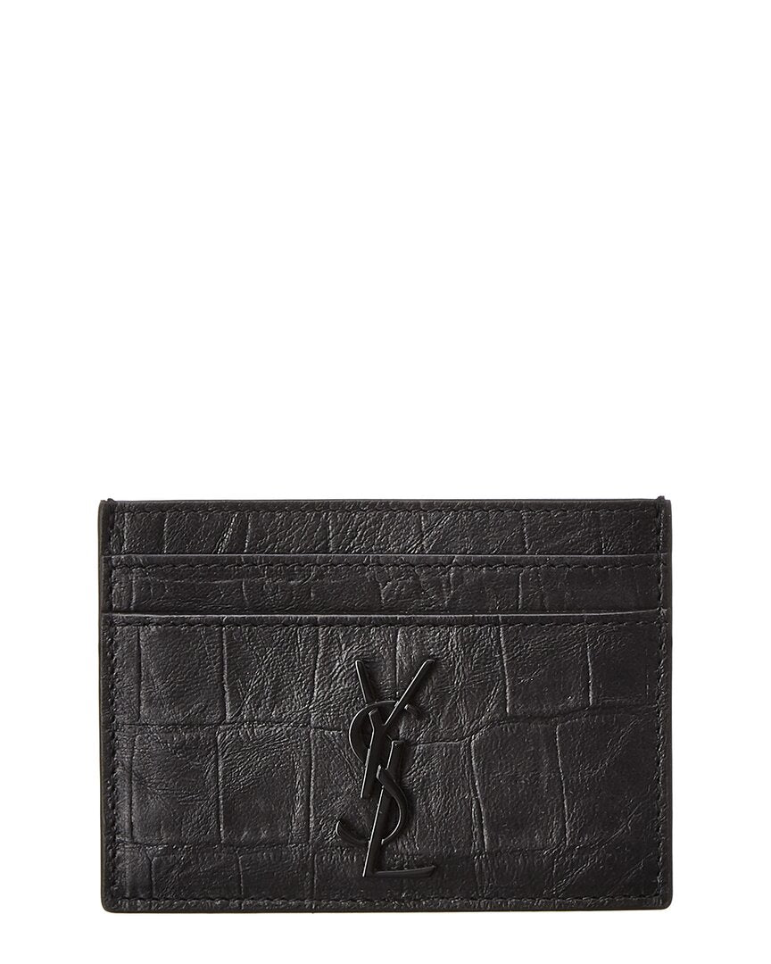 Saint Laurent Saint Laurent Croc-Embossed Leather Card Case