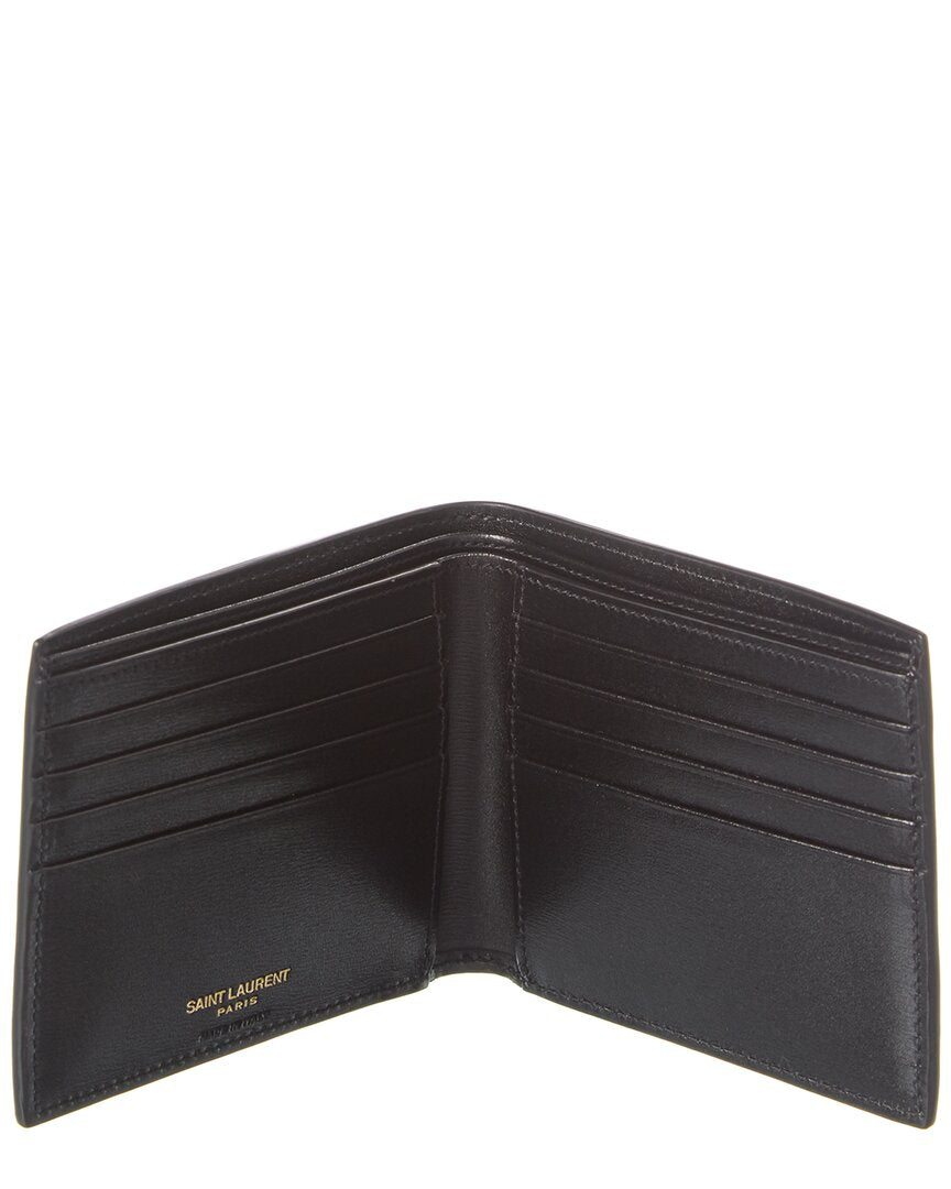 Saint Laurent Saint Laurent Logo Plaque Leather Wallet