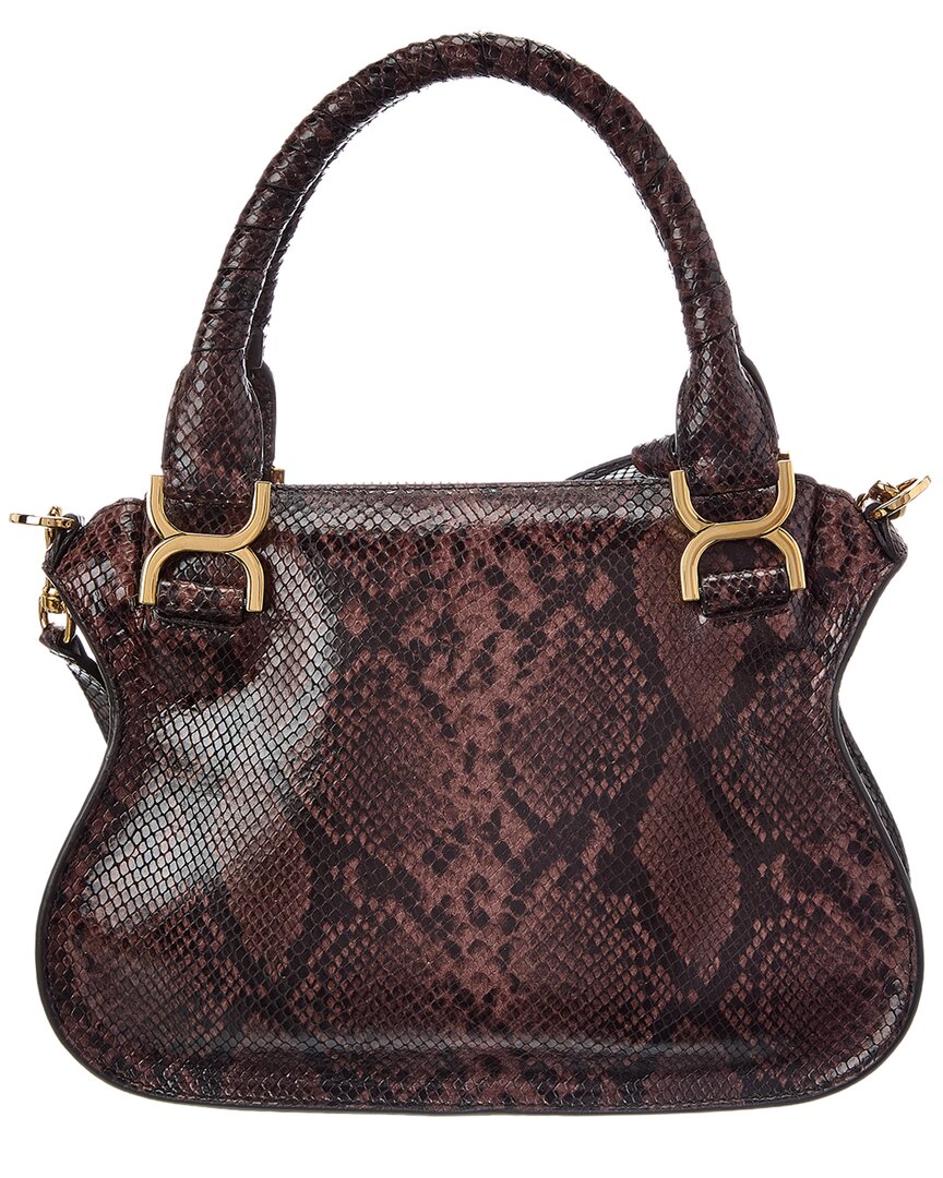 Chloé Chloé Marcie Small Snake-Embossed Leather Satchel