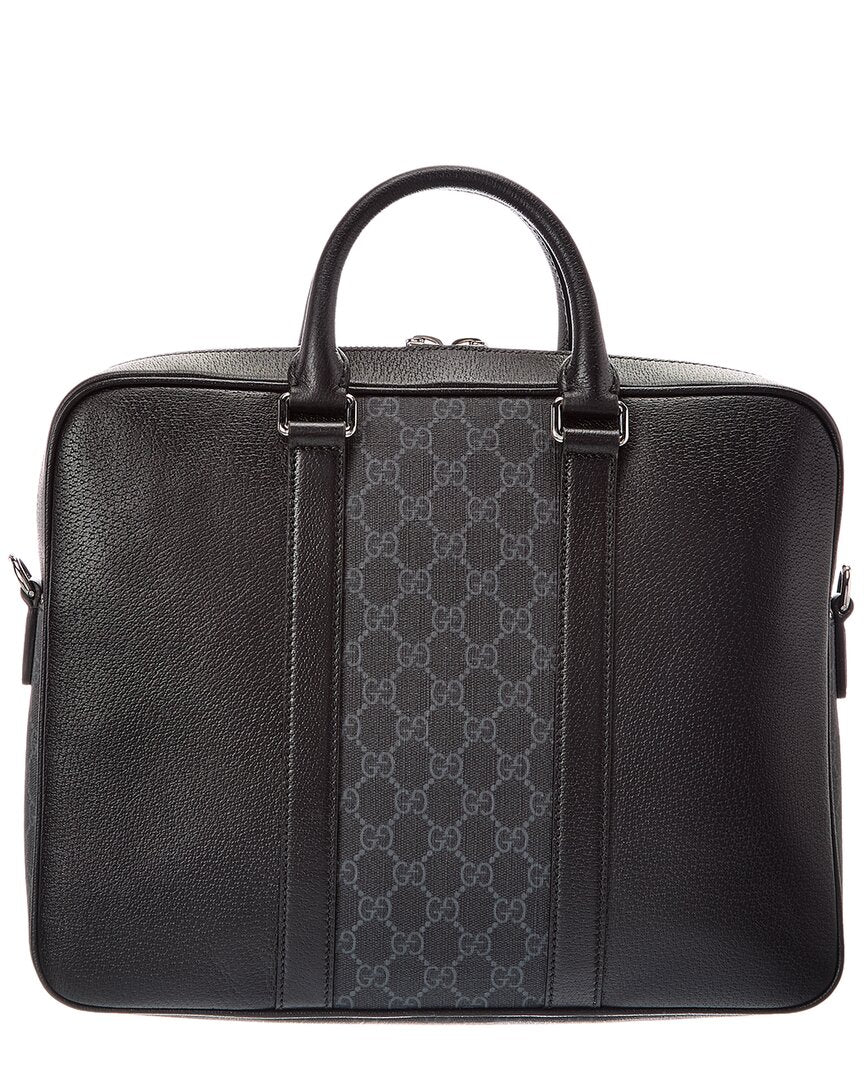 Gucci Gucci Canvas & Leather Briefcase