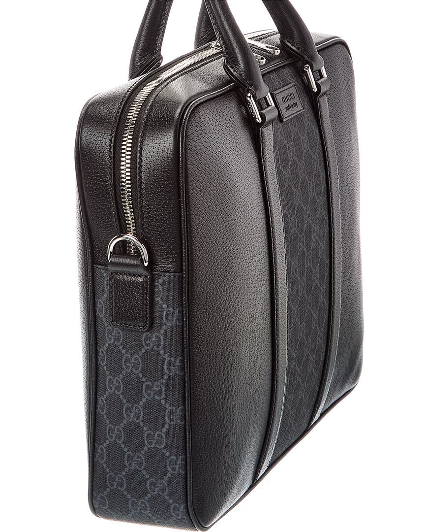 Gucci Gucci Canvas & Leather Briefcase