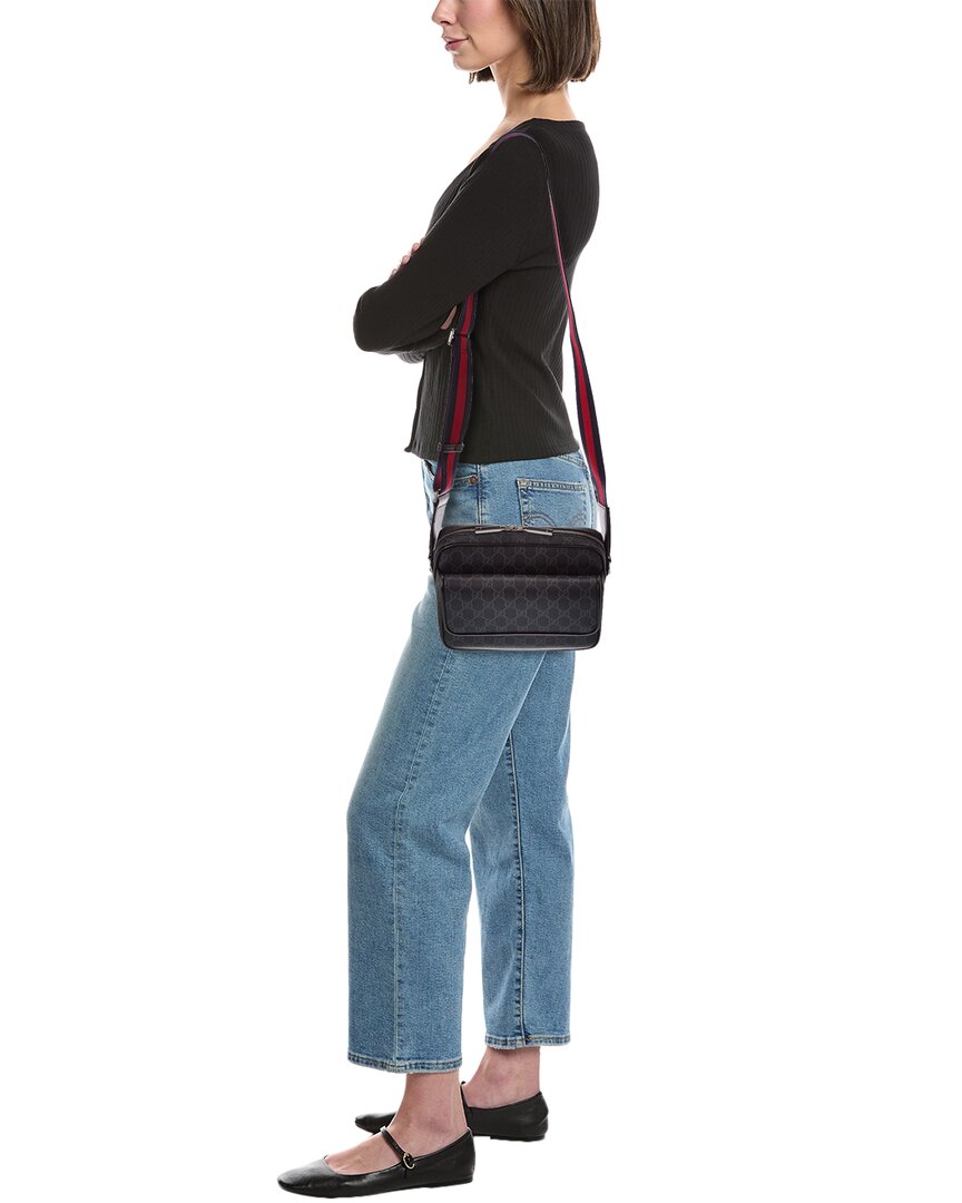 Gucci Gucci Gg Small Canvas & Leather Crossbody