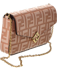FENDI Fendi Ff Diamonds Leather Wallet On Chain