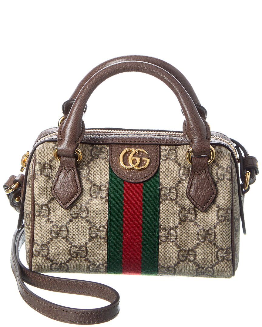 Gucci Gucci Ophidia Mini Gg Supreme Canvas & Leather Shoulder Bag