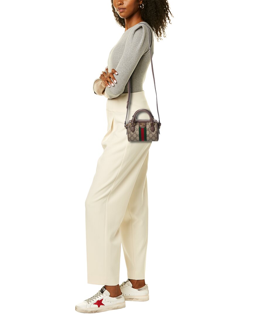 Gucci Gucci Ophidia Mini Gg Supreme Canvas & Leather Shoulder Bag