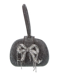 Self-Portrait Rhinestone Top Handle Clutch Black ONE SIZE