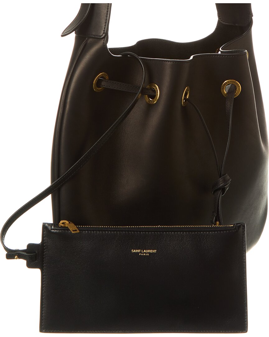 Saint Laurent Drawstring Leather Bucket Bag