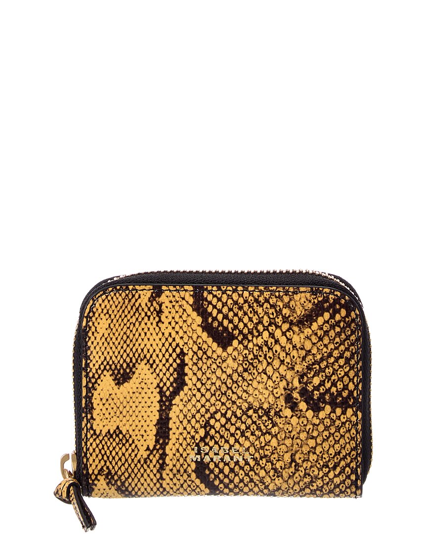 Isabel Marant Isabel Marant Yuki Snake-Embossed Leather Card Case