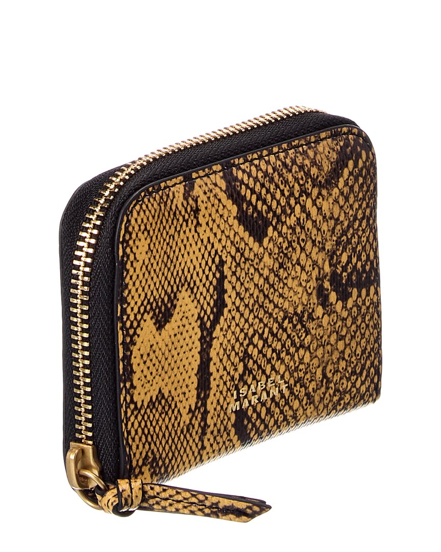 Isabel Marant Isabel Marant Yuki Snake-Embossed Leather Card Case