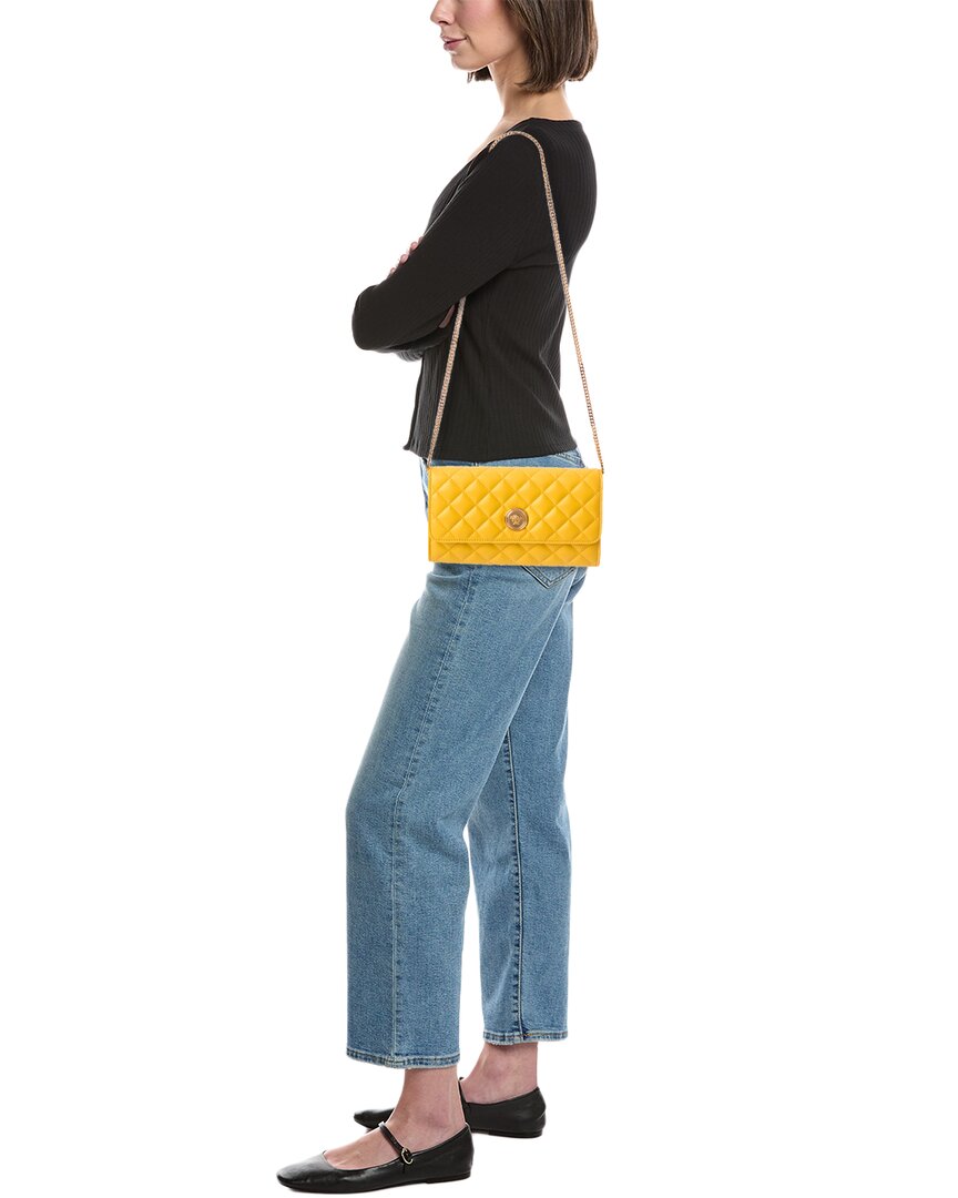 Versace Versace Iconic Leather Wallet On Chain