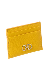Ferragamo Ferragamo Gancini Leather Card Holder