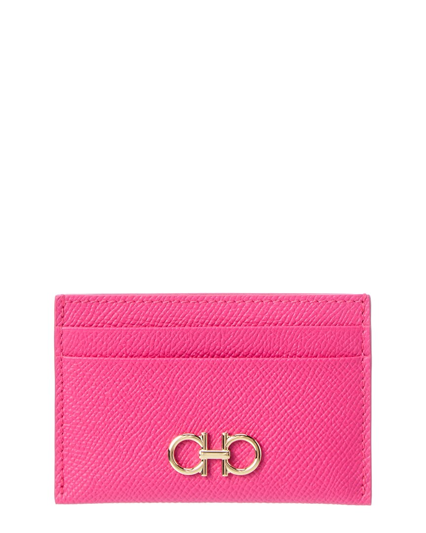 Ferragamo Ferragamo Gancini Leather Card Holder