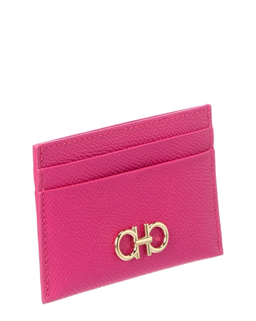Ferragamo Ferragamo Gancini Leather Card Holder