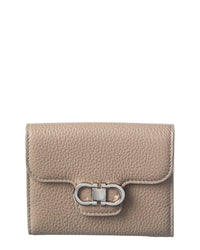 Ferragamo Ferragamo Gancini Leather Card Holder