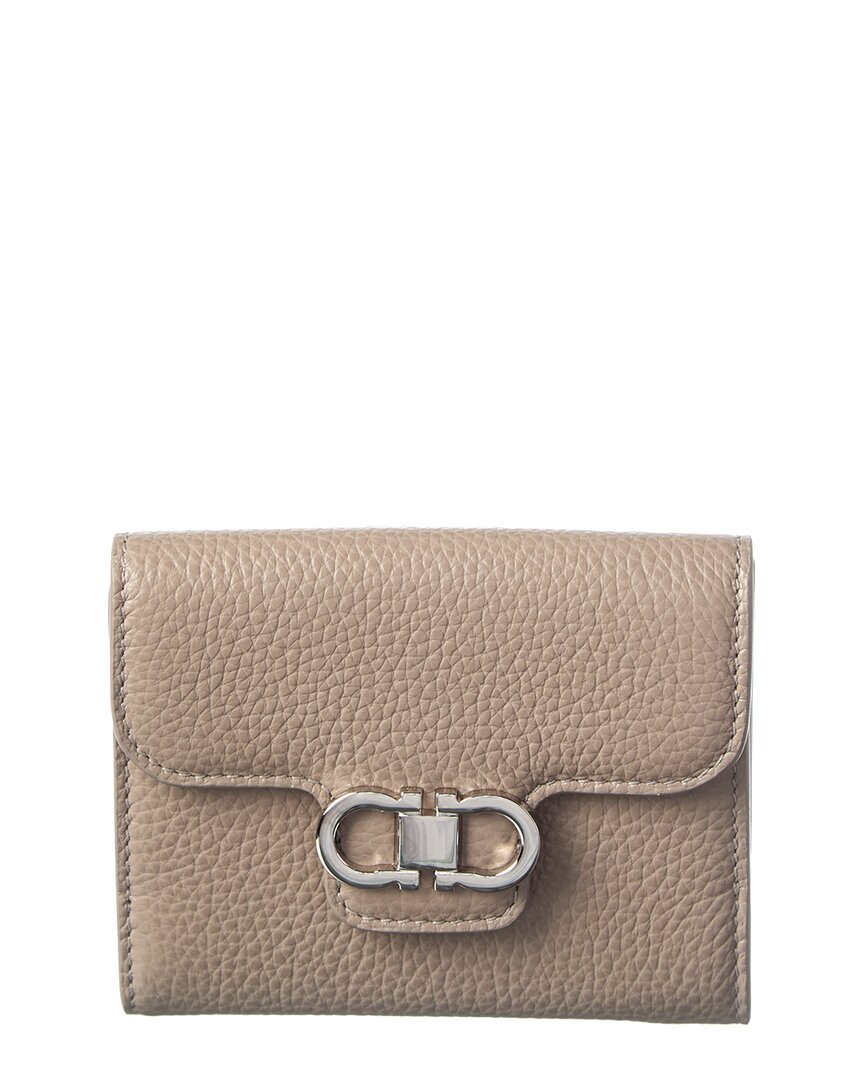 Ferragamo Ferragamo Gancini Leather Card Holder