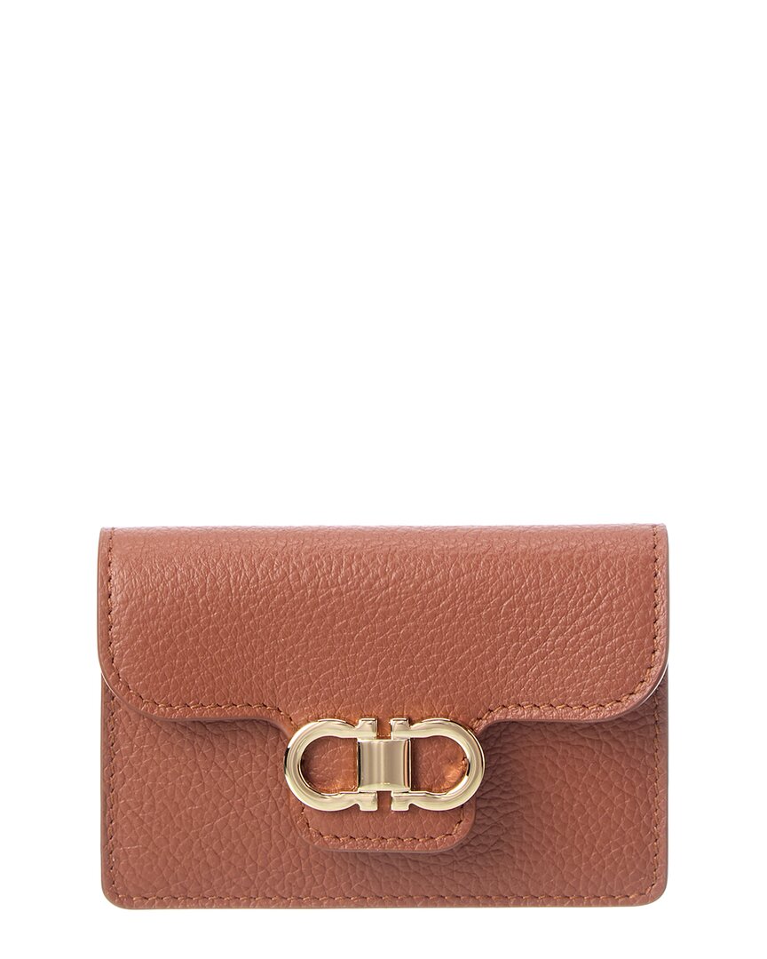 Ferragamo Ferragamo Gancini Leather Card Holder