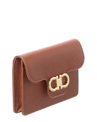 Ferragamo Ferragamo Gancini Leather Card Holder