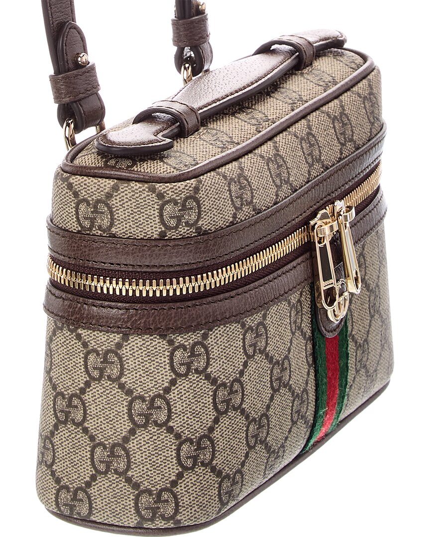 Gucci Gucci Ophidia Gg Small Canvas & Leather Toiletry Bag