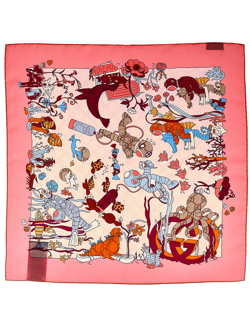Gucci Gucci Logo Silk Scarf