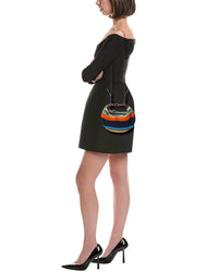 FENDI Fendi Fendigraphy Mini Crochet & Leather Hobo Bag