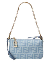 FENDI Fendi Baguette Ff Denim Pouch