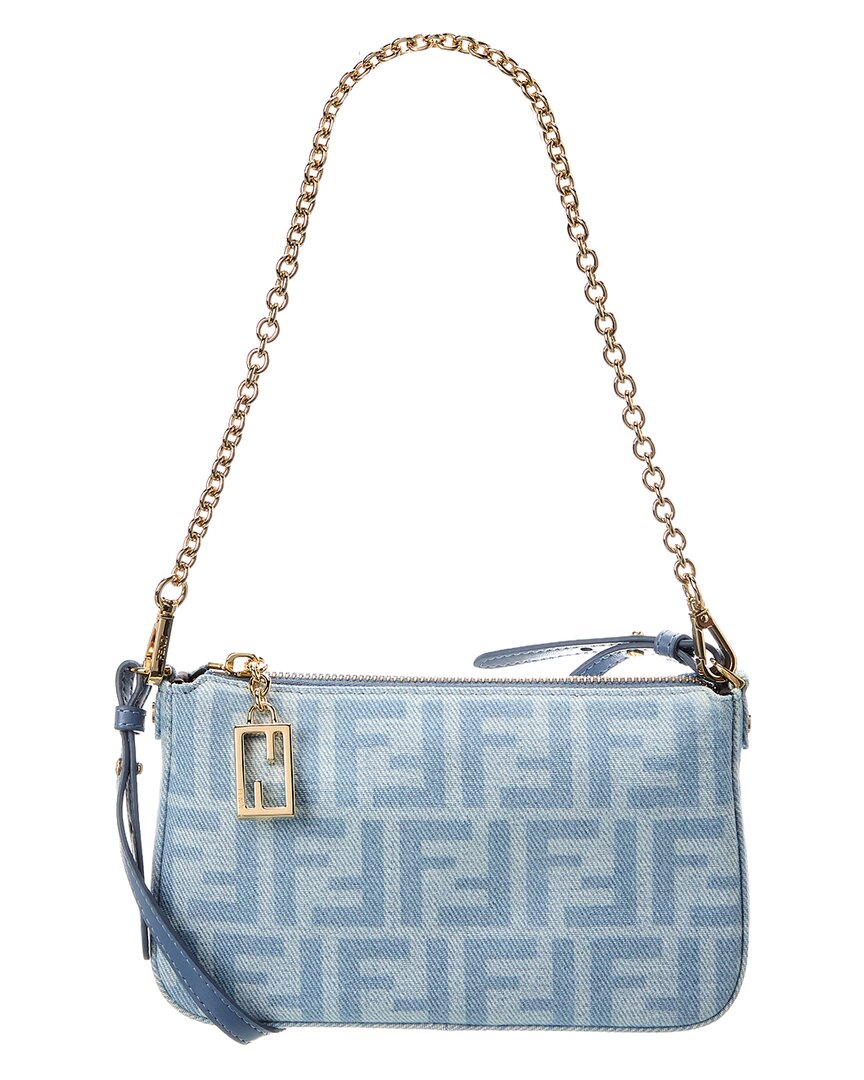 FENDI Fendi Baguette Ff Denim Pouch