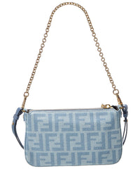 FENDI Fendi Baguette Ff Denim Pouch
