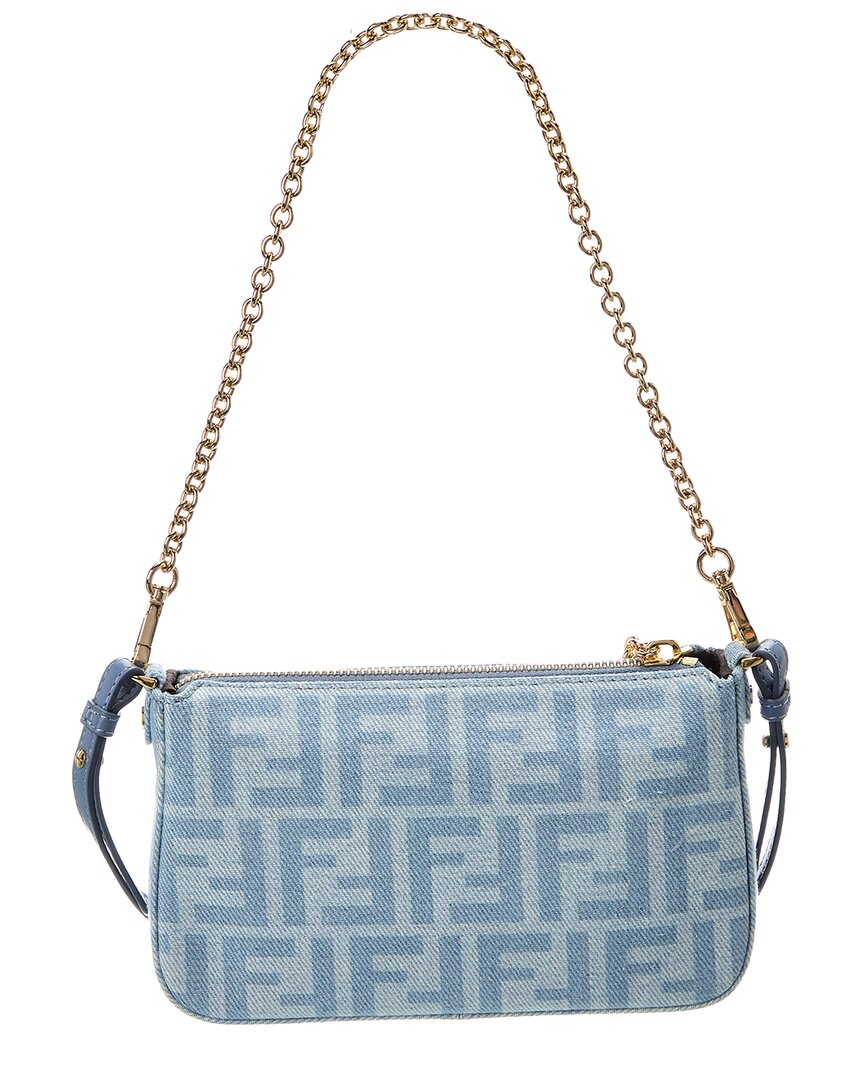 FENDI Fendi Baguette Ff Denim Pouch