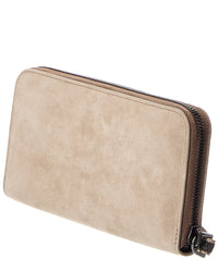 Brunello Cucinelli Brunello Cucinelli Suede Zip Around Wallet