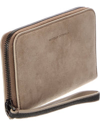 Brunello Cucinelli Brunello Cucinelli Suede Zip Around Wallet