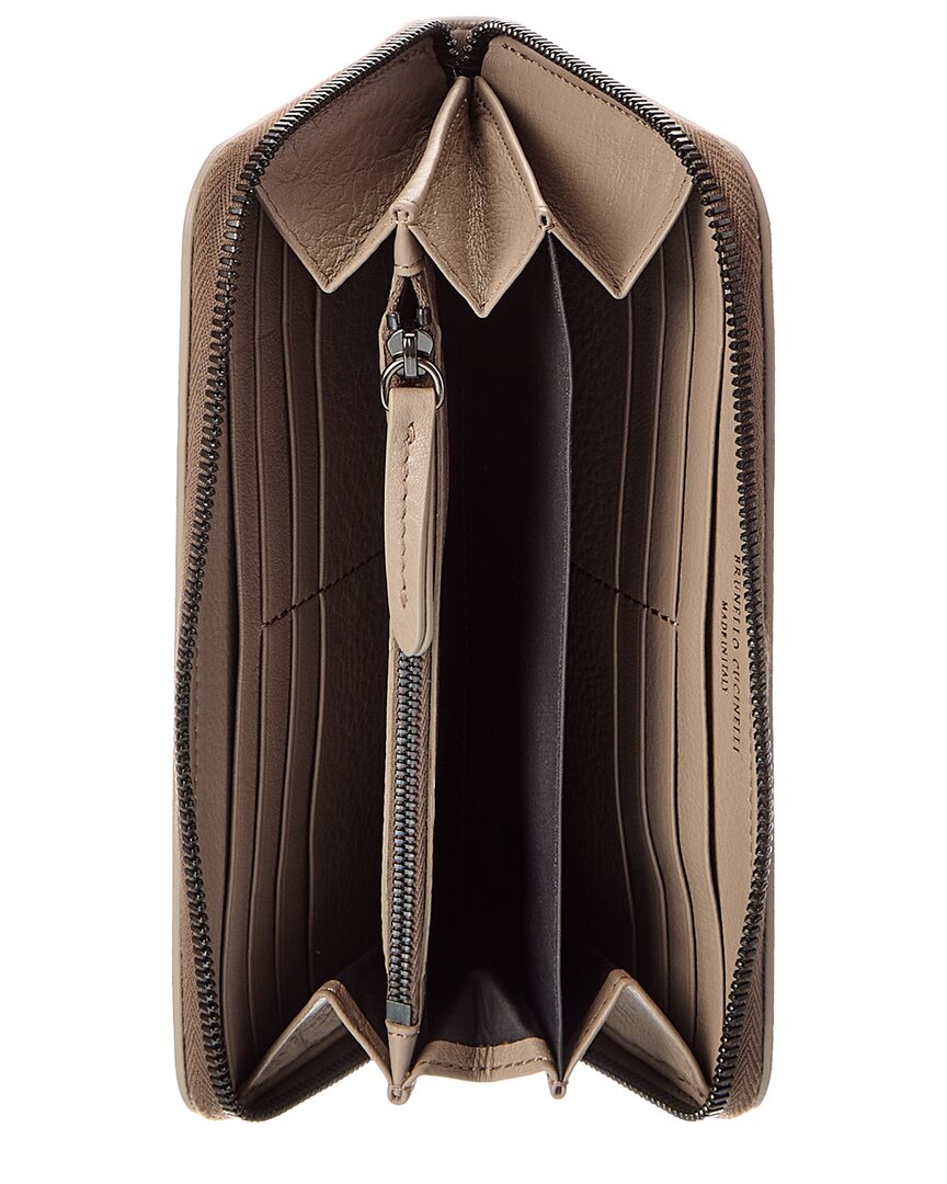 Brunello Cucinelli Brunello Cucinelli Suede Zip Around Wallet