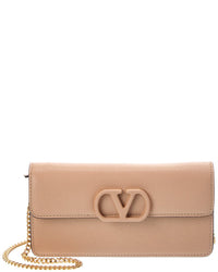 Valentino Valentino Vlogo Leather Wallet On Chain