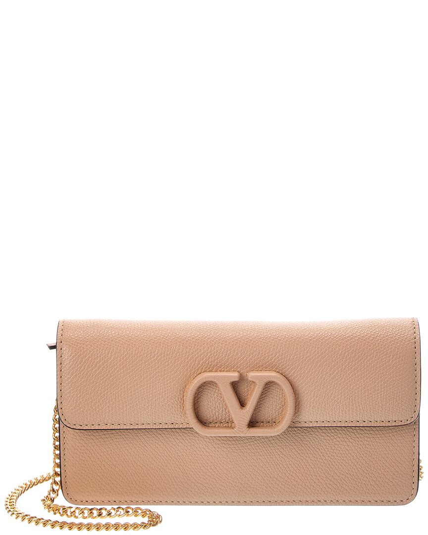 Valentino Valentino Vlogo Leather Wallet On Chain