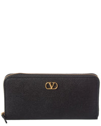 Valentino Valentino Vlogo Leather Ziparound Wallet