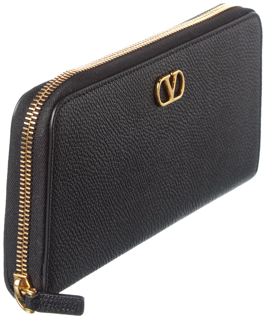 Valentino Valentino Vlogo Leather Ziparound Wallet