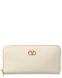 Valentino Valentino Vlogo Leather Ziparound Wallet