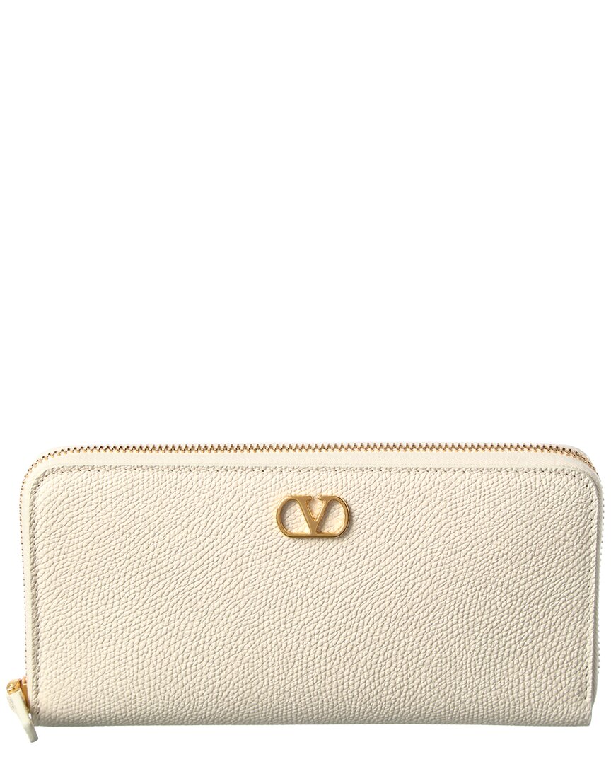 Valentino Valentino Vlogo Leather Ziparound Wallet