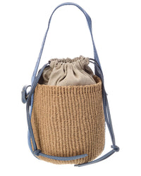 Chloé Chloé Woody Small Paper & Leather Bucket Bag