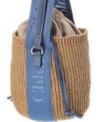 Chloé Chloé Woody Small Paper & Leather Bucket Bag