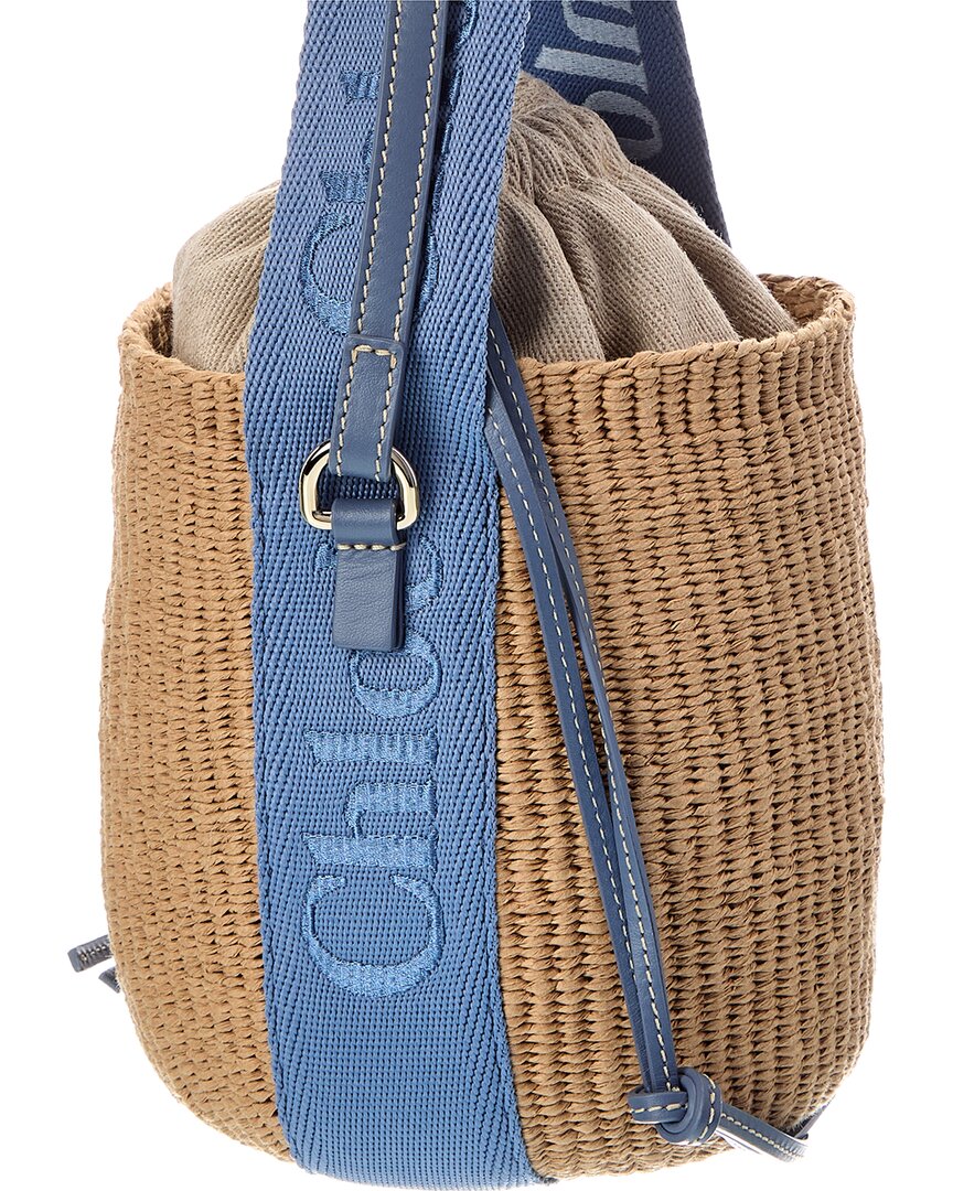 Chloé Chloé Woody Small Paper & Leather Bucket Bag