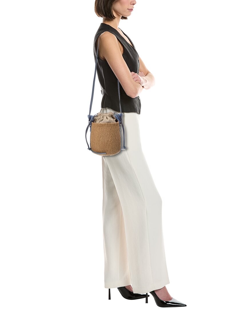 Chloé Chloé Woody Small Paper & Leather Bucket Bag