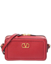 Valentino Vlogo Alltime Mini Leather Camera Bag Red ONE SIZE