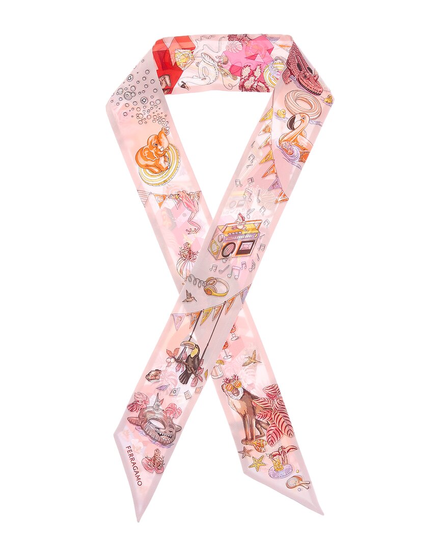 Ferragamo Ferragamo Jungle Party Printed Silk Scarf