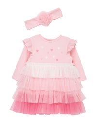 Little Me Little Me Hearts Ombre Bodysuit Set